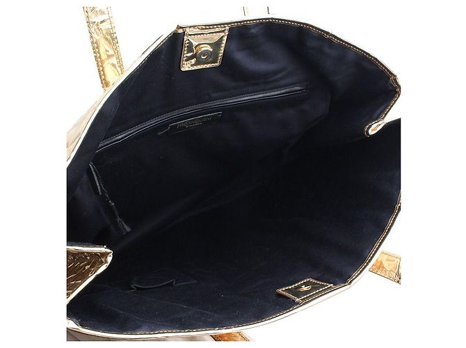 Saint Laurent Große Tote Bag mit goldenem Wani-Spiegelmuster - Ansicht 5