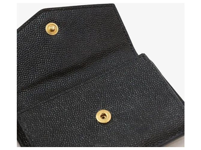 Saint Laurent Uptown Monogram Kartenetui Schwarz mit goldfarbener Hardware - Ansicht 5