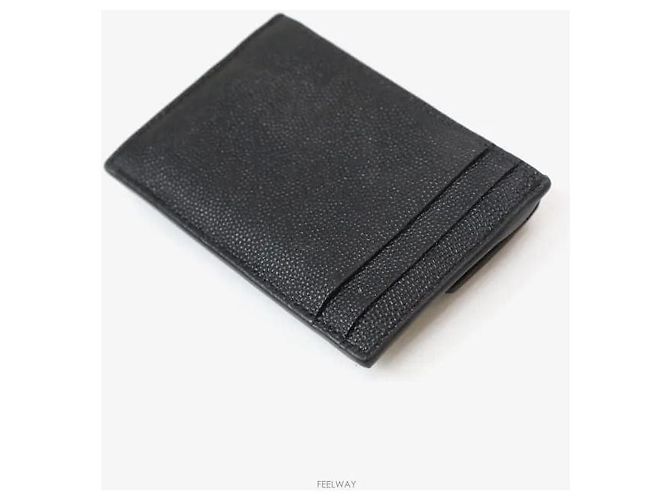 Saint Laurent Uptown Monogram Kartenetui Schwarz mit goldfarbener Hardware - Ansicht 6