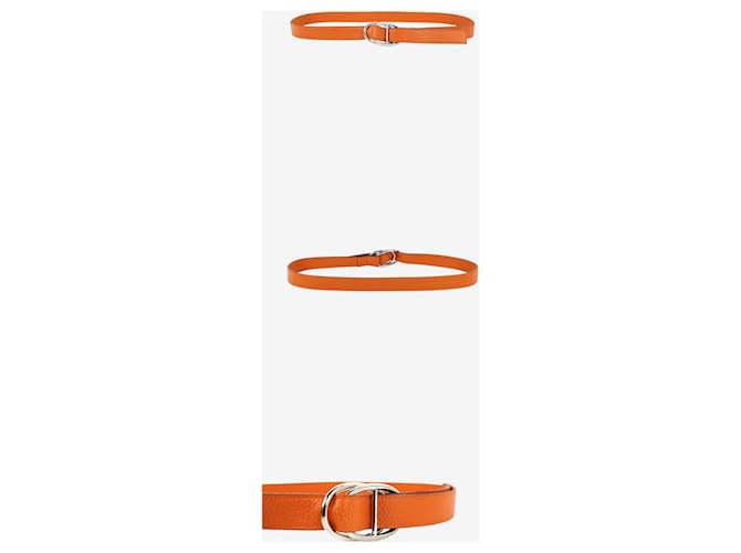 Hermès Wendegürtel 85 Orange Silber - Ansicht 2