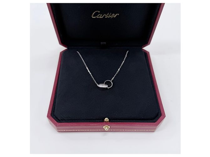 Cartier Collana Love Semi Pavé Diamanti Oro Bianco - vista 2