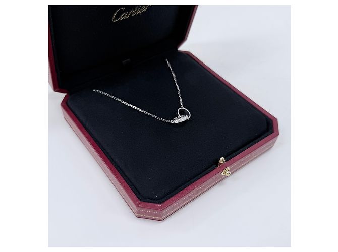 Cartier Collana Love Semi Pavé Diamanti Oro Bianco - vista 3
