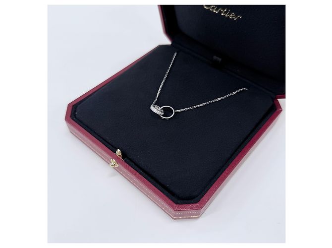 Cartier Collana Love Semi Pavé Diamanti Oro Bianco - vista 4