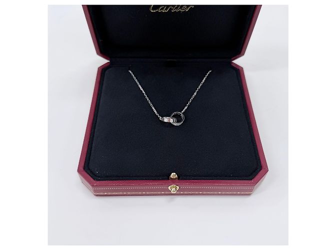 Cartier Collana Love Semi Pavé Diamanti Oro Bianco - vista 5