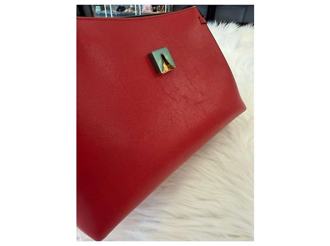 Valentino Borsa Logo con manico superiore rossa Rosso - vista 10