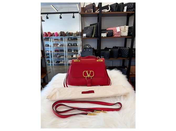 Valentino Borsa Logo con manico superiore rossa Rosso - vista 2