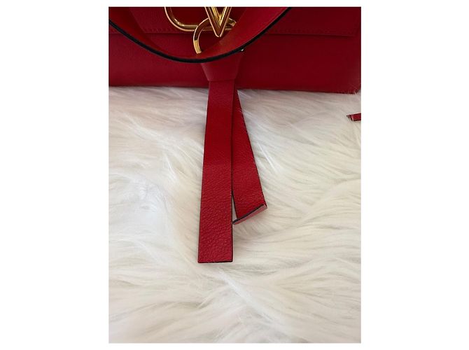 Valentino Borsa Logo con manico superiore rossa Rosso - vista 9