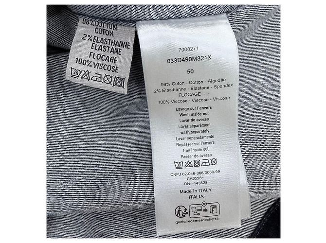 Dior Giacca camicia in denim e velluto Oblique Nero - vista 6