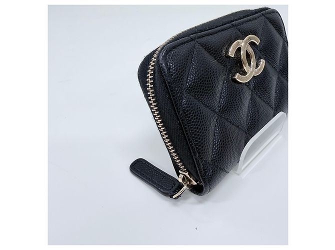 Chanel Portamonete Classic Caviar da Donna Nero - vista 2