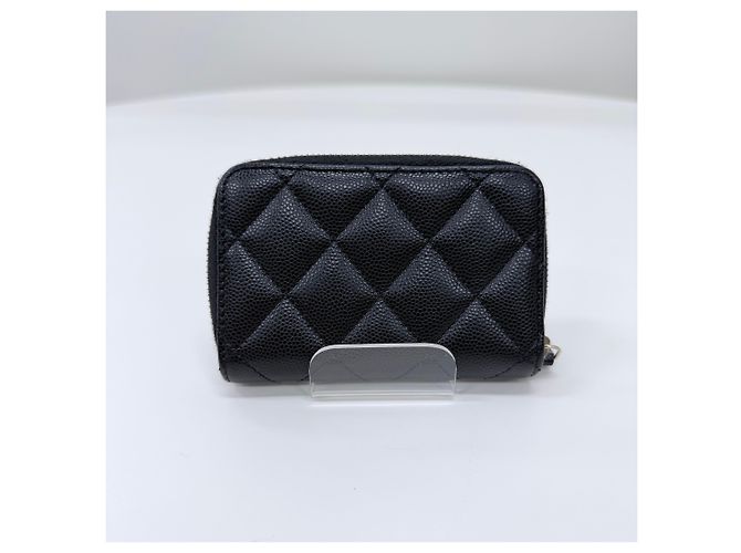 Chanel Portamonete Classic Caviar da Donna Nero - vista 7