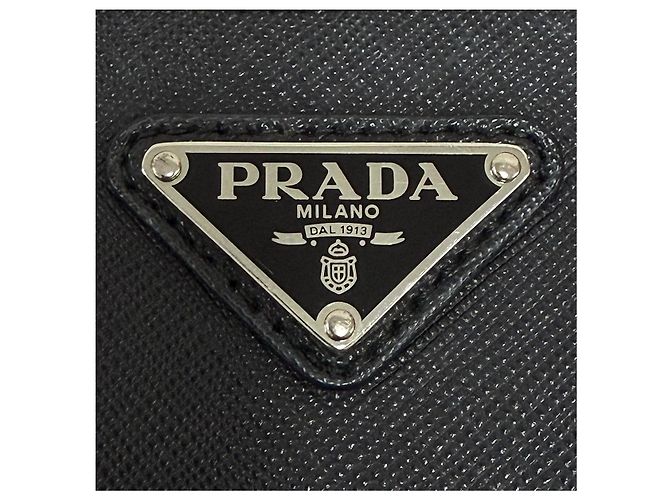 Prada Pochette Saffiano avec logo triangle Noir - vue 7