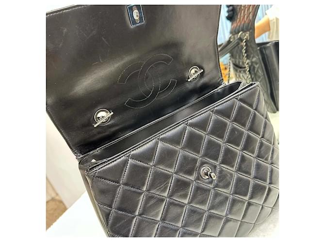 Chanel Lambskin Trendy CC Large Black Silver Nero - vista 7