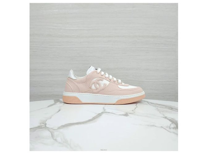 Chanel Sneakers in cotone rosa - vista 4