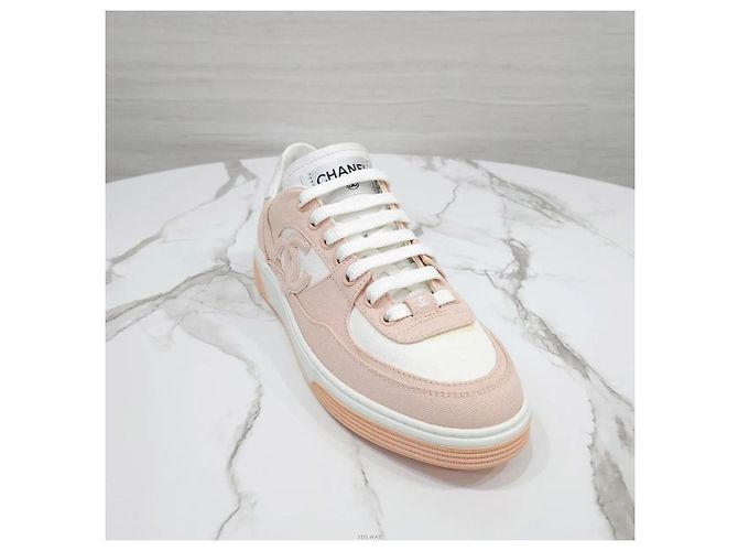 Chanel Sneakers in cotone rosa - vista 5