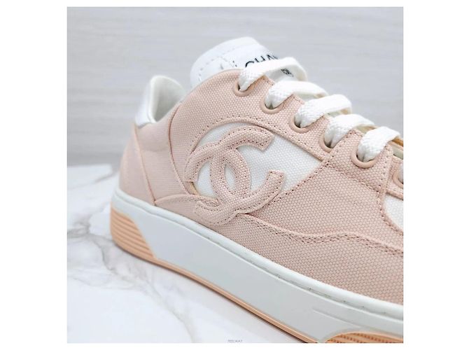 Chanel Sneakers in cotone rosa - vista 6