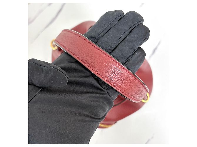 Prada Borsa Bucket Crossbody Vittelo Dino Rossa Rosso - vista 13
