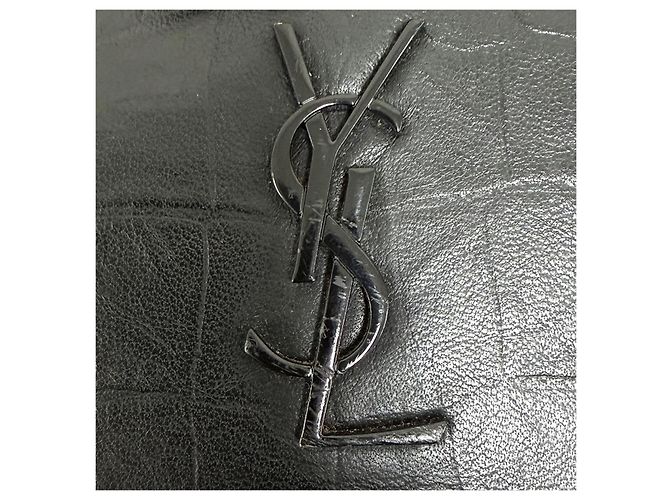 Saint Laurent Borsa a pochette in pelle Monogram Nero - vista 6