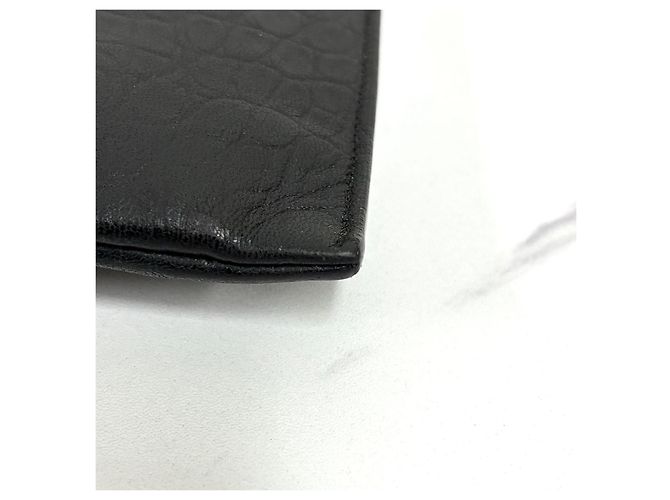 Saint Laurent Borsa a pochette in pelle Monogram Nero - vista 9