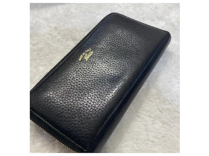 Gucci Langes Lederportemonnaie Bamboo Schwarz - Ansicht 3