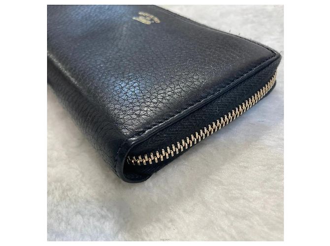 Gucci Langes Lederportemonnaie Bamboo Schwarz - Ansicht 4