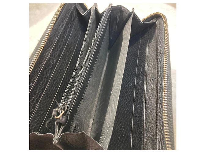 Gucci Langes Lederportemonnaie Bamboo Schwarz - Ansicht 6