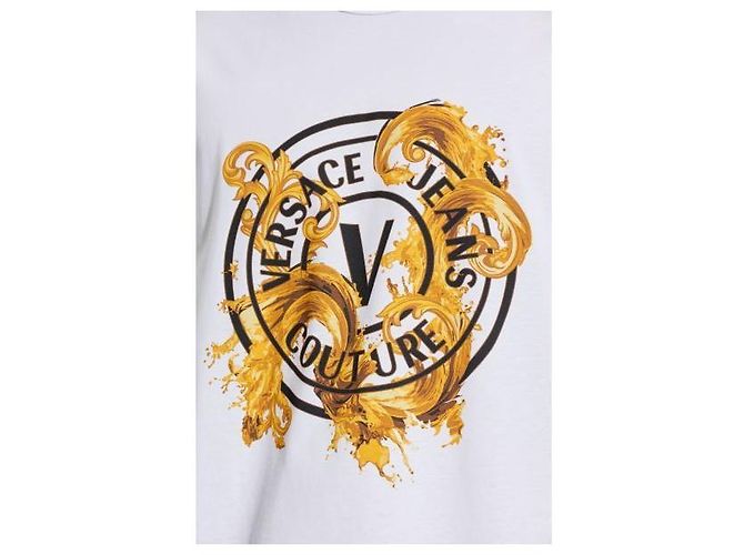 Versace Bedrucktes T-Shirt aus Baumwolljersey Weiß - Ansicht 4