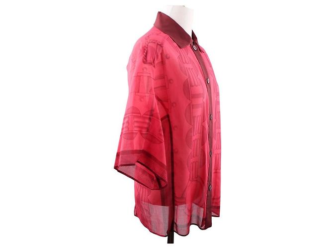 Hermès Camicia da spiaggia Cahier du Colporteur Rosa - vista 10