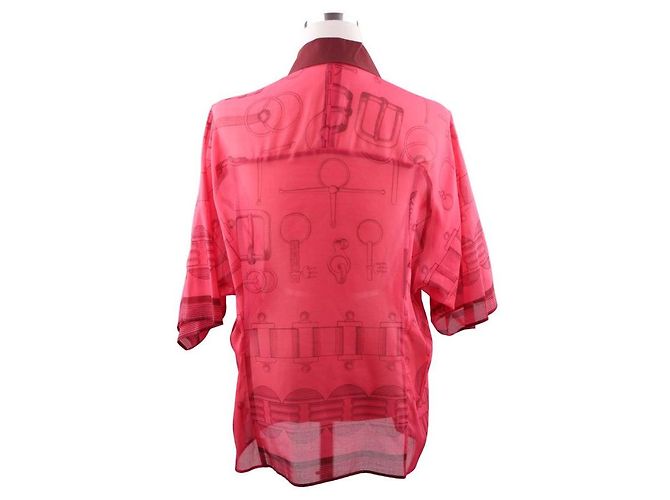 Hermès Camicia da spiaggia Cahier du Colporteur Rosa - vista 11