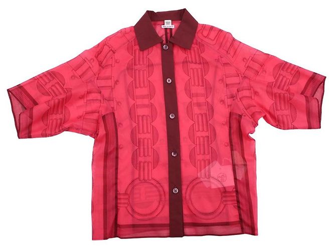 Hermès Camicia da spiaggia Cahier du Colporteur Rosa - vista 7