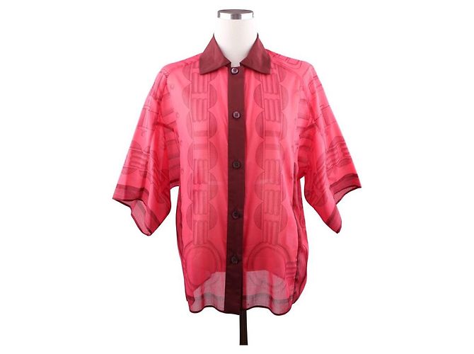 Hermès Camicia da spiaggia Cahier du Colporteur Rosa - vista 9