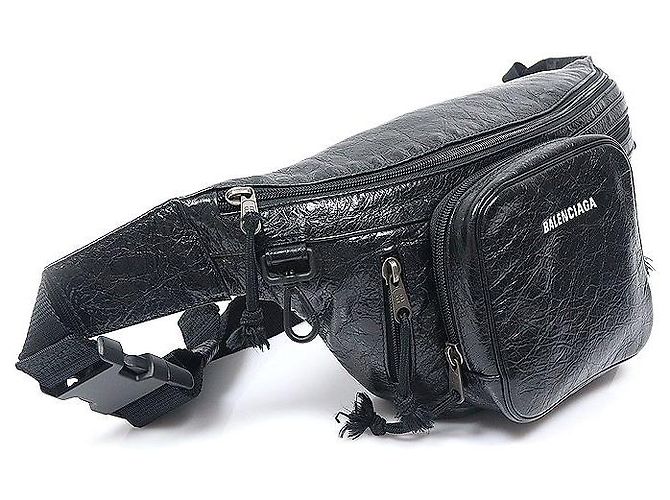 Balenciaga Borsa a tracolla e cintura Explorer multi-zip in vitello Arena nero - vista 2