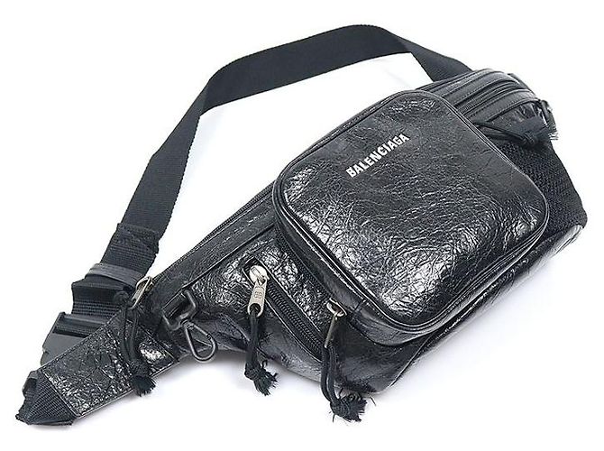 Balenciaga Borsa a tracolla e cintura Explorer multi-zip in vitello Arena nero - vista 3