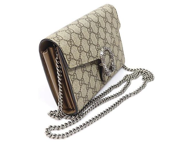 Gucci Borsa a tracolla portafoglio con catena Dionysus Mini WOC Marrone - vista 3
