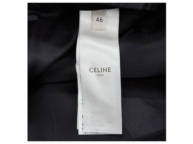 Céline Giacca Varsity con Cappuccio in Lana e Cashmere Teddy Nero - vista 6