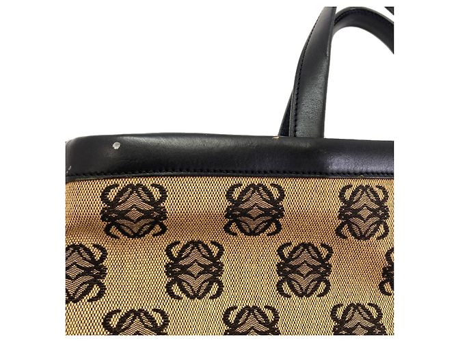 Borsa Tote Loewe Anagram Marrone Nero - vista 10