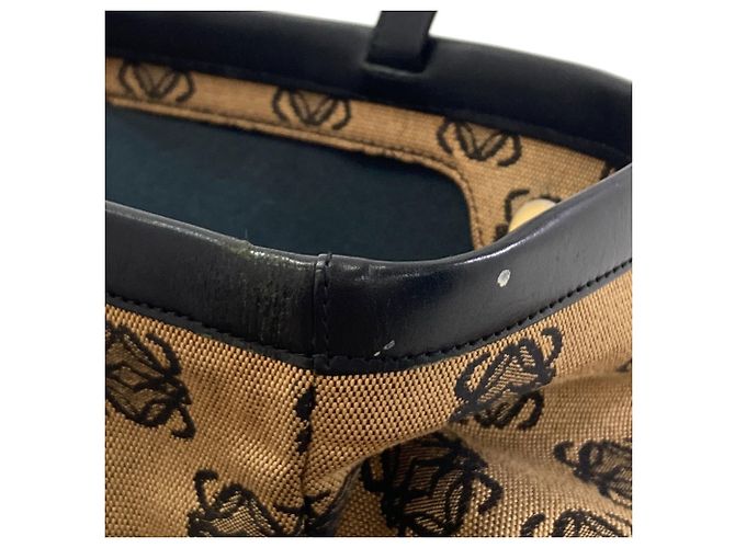 Borsa Tote Loewe Anagram Marrone Nero - vista 11