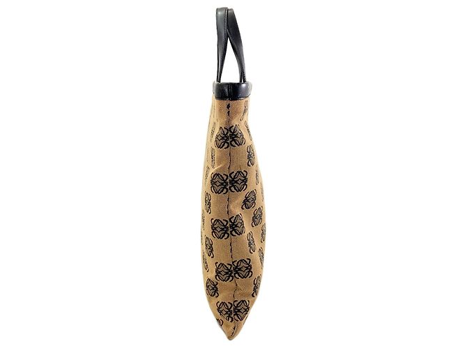 Borsa Tote Loewe Anagram Marrone Nero - vista 3