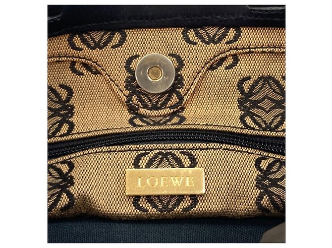 Borsa Tote Loewe Anagram Marrone Nero - vista 6
