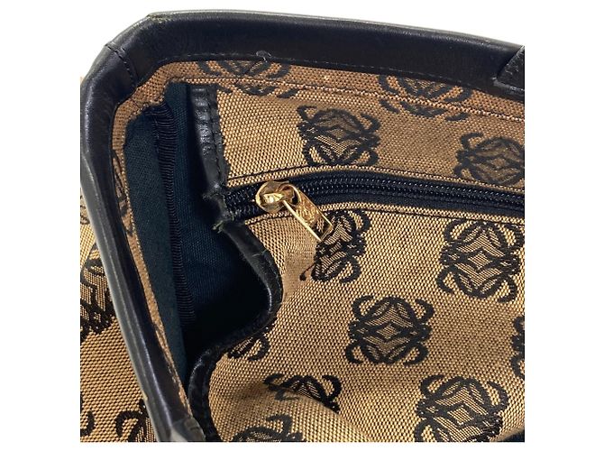 Borsa Tote Loewe Anagram Marrone Nero - vista 8