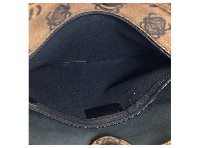 Borsa Tote Loewe Anagram Marrone Nero - vista 9