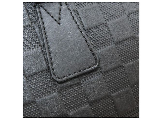 Borsa Louis Vuitton Damier Infini Port Document Jour Nero - vista 10