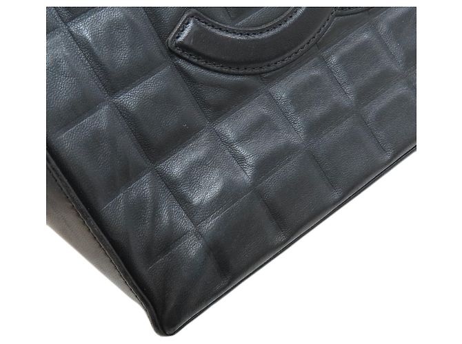 Chanel Chocolate Bar Tote Bag aus Lammleder Schwarz - Ansicht 13