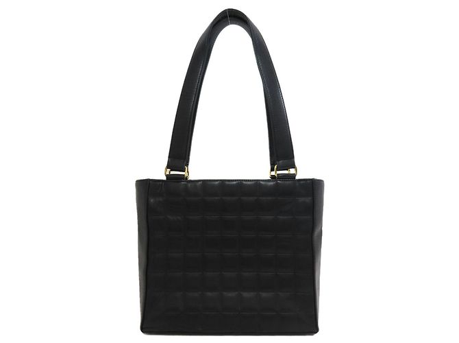 Chanel Chocolate Bar Tote Bag aus Lammleder Schwarz - Ansicht 2