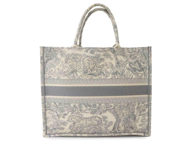 Borsa Christian Dior Book Tote Large Marrone Bianco - vista 2