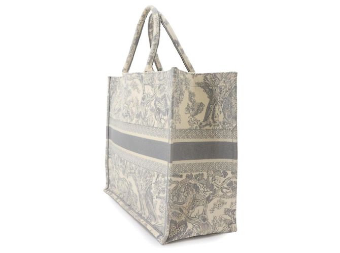 Borsa Christian Dior Book Tote Large Marrone Bianco - vista 3