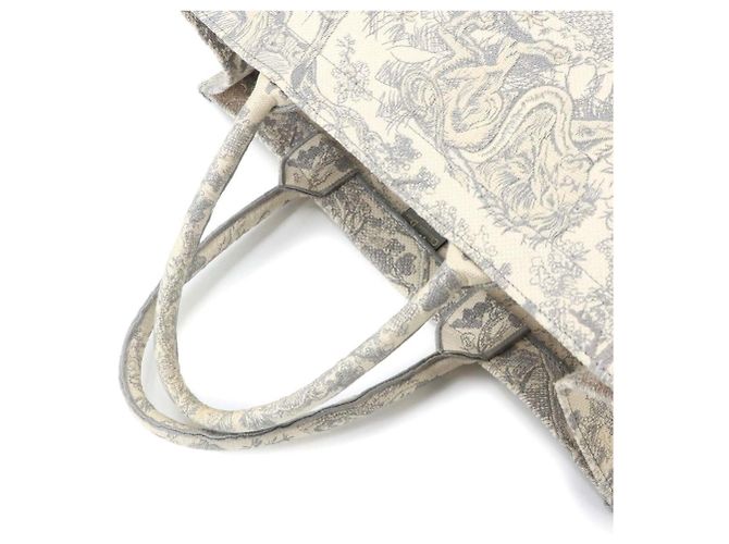 Borsa Christian Dior Book Tote Large Marrone Bianco - vista 5