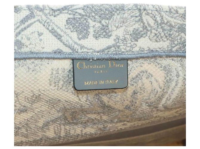 Borsa Christian Dior Book Tote Large Marrone Bianco - vista 7