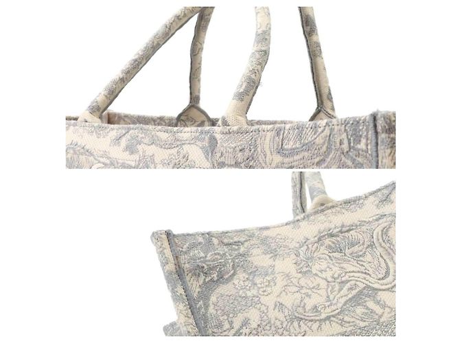 Borsa Christian Dior Book Tote Large Marrone Bianco - vista 9