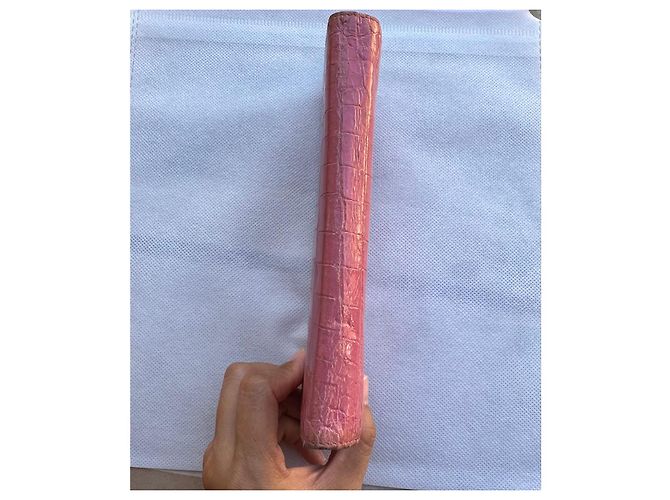 Miu Miu Pink Crocodile Embossed Leather Wallet - view 12