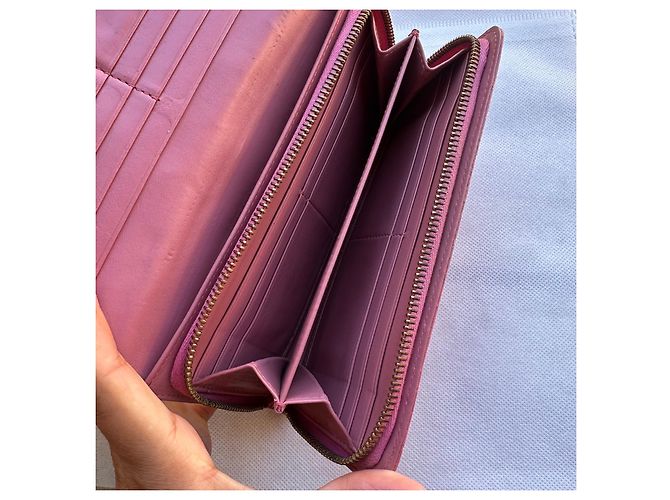 Miu Miu Pink Crocodile Embossed Leather Wallet - view 9